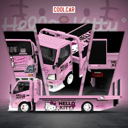 Cool Car 1:64 Hino H300 Flatbed Trailer - Hello Kitty Livery